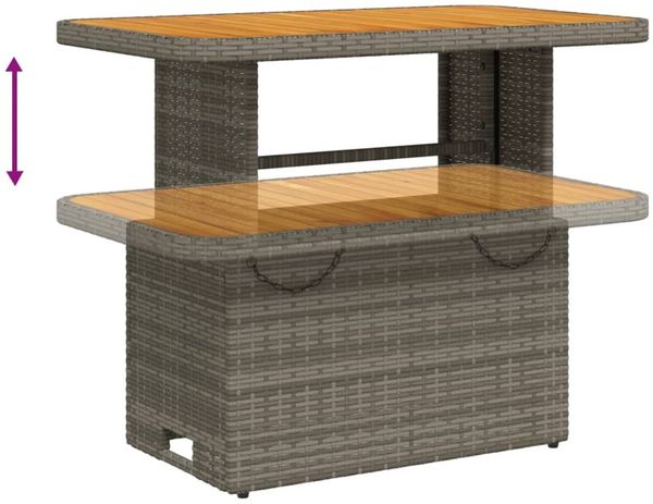 vidaXL 3-tlg. Garten-Lounge-Set mit Kissen Grau Poly Rattan 3262444 Bild 7