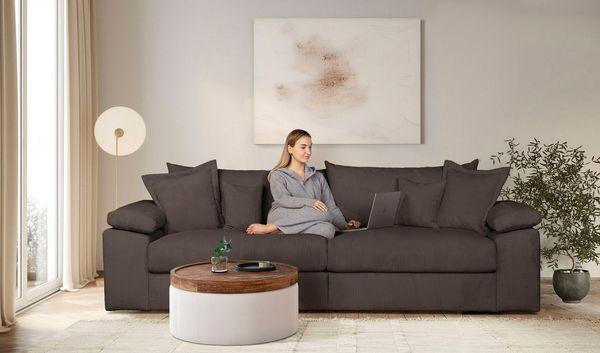 OTTO home Big-Sofa Soft&Cosy XL, B: 246 cm - OTTO. Verlässliche Qualität, Mega-Sofa, Cord oder Chenille-Struktur, mit Federkern & 4 Zierkissen