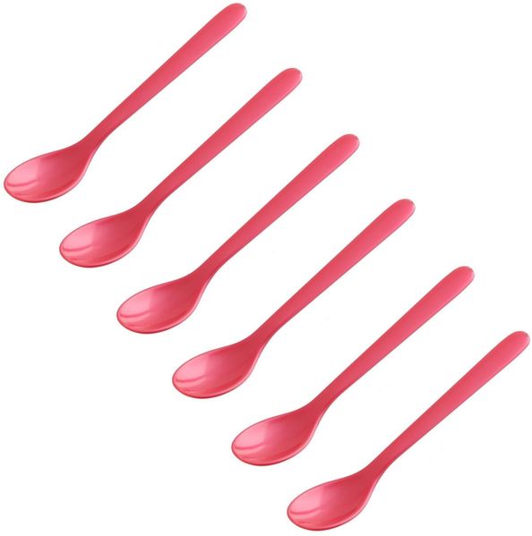 FACKELMANN | 6er Set Eierlöffel Frühstückslöffel 14 cm | Farbe: Rot | hochwertiger Kunststoff | ideal für den Frühstückstisch