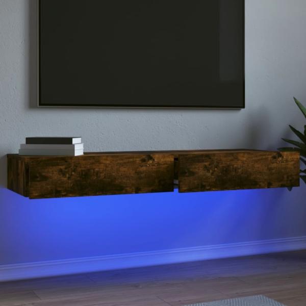 vidaXL TV-Schränke mit LED-Leuchten 2 Stk. Räuchereiche 60x35x15,5 cm 842897
