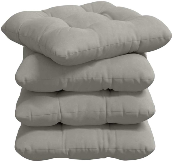vidaXL Sitzkissen 4 pcs Hellgrau 45 x 45 cm Mikrofaserstoff 42015133