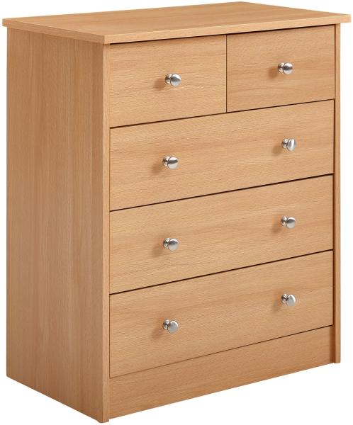 Design Holz-Kommode PURE 60 x 70 x 35 cm mit 5 Schubladen | Mehrzweckanrichte flach für Flur | Modernes Sideboard zeitlose Anrichte