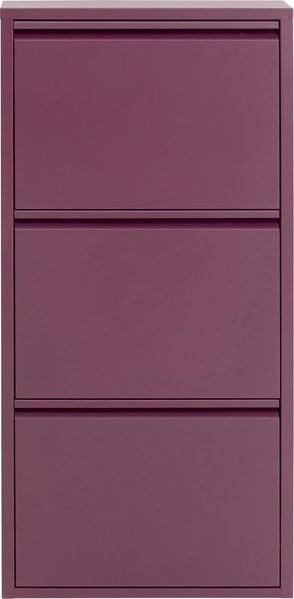 Kare Design Schuhschrank Caruso, Beere, 104 x 50 x 15 cm, Schuhablage, Schuhkipper, Schuhregal, mit 3 Klappen, für 6 Paar Schuhe, Stahl, Schmal, Platzsparend, Hoch, Eingangsbereich