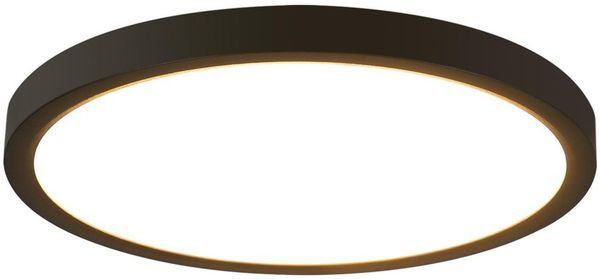 ZMH LED Deckenleuchte Rund Flach - Schwarz 3000K Warmeweiß 15W Flurlampe IP44 Badezimmerlampe Ø18cm für Wohnzimmer Schlafzimmer Küche