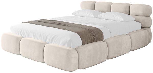 ALTDECOR Polsterbett NOMA-v1 (Polsterbett mit Bettkasten und Lattenrost, Boxbett ohne Matratze), Doppelbett mit Stauraum, Bett mit Kopfteil