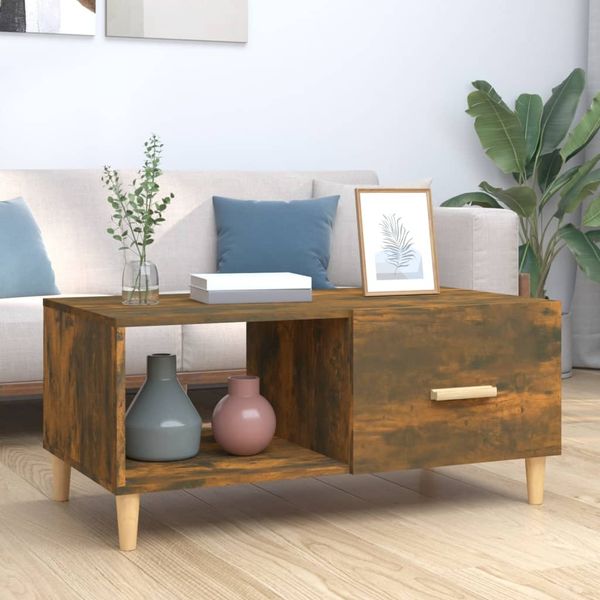 vidaXL Couchtisch Räuchereiche 89,5x50x40 cm Holzwerkstoff 817513