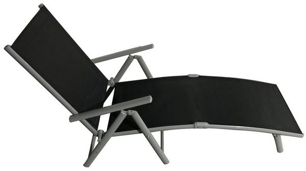 BruKa Gartenliege Sonnenliege RIO Schwarz Gartenliege Liegestuhl Strandliege Liege
