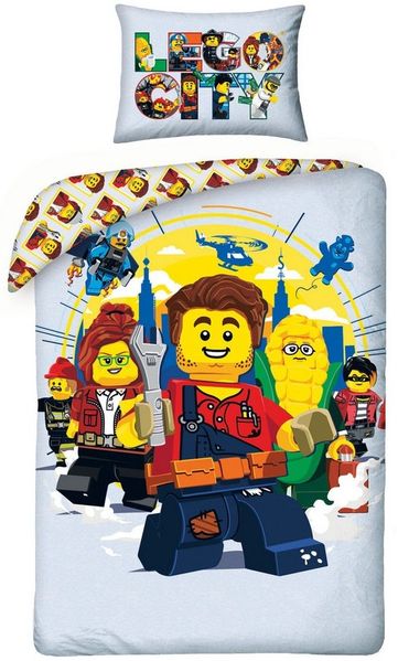 LEGO Bettwäsche Set aus Baumwolle Bettdeckenbezug 140 × 200 cm mit 70 × 90 cm Kissenbezug