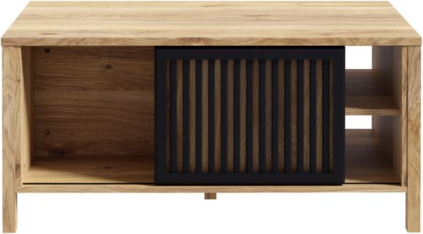 Forte JYTANA Couchtisch 100 110, skandinavischer Sofatisch mit Aufbewahrung, Holzwerkstoff, Mauvella Eiche Holzdekor, 105,5 cm breit x 49,9 cm hoch x 65,2 cm tief Bild 4