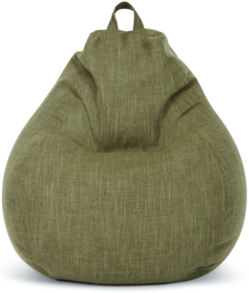 Green Bean 'Home Linen' Indoor XXL Sitzsack mit EPS-Perlen Füllung, waschbar, Leinen grün, 100 x 50 x 120 cm, 300 l