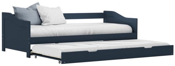 vidaXL Ausziehsofa Bettgestell Grau Kiefernholz 90×200 cm 283151 Bild 9