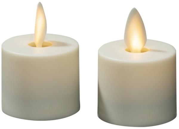 KONSTSMIDE No. 1604-115 LED Teelicht 2 Stück cremeweiss Timer batteriebetrieben