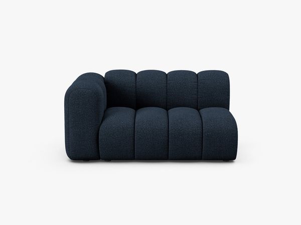 Micadoni Modulares Sofa Lupine 2-Sitzer Links Boucle Baloo Dunkelblau