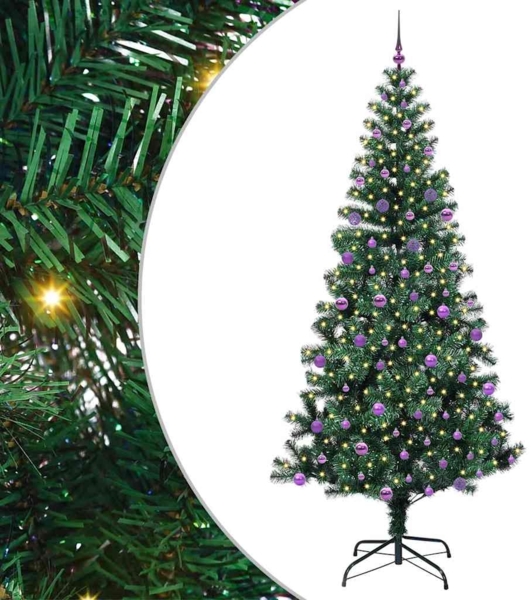 vidaXL Künstlicher vorbeleuchteter Weihnachtsbaum Grün 240 cm 3396794