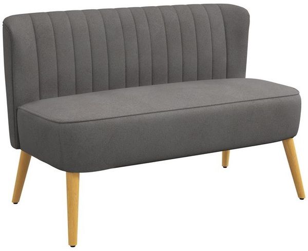 HOMCOM 2-Sitzer Zweisitzer, Loveseat mit Leinenoptik, Doppelsofa mit Holzbeine, 1 Teile Bild 4