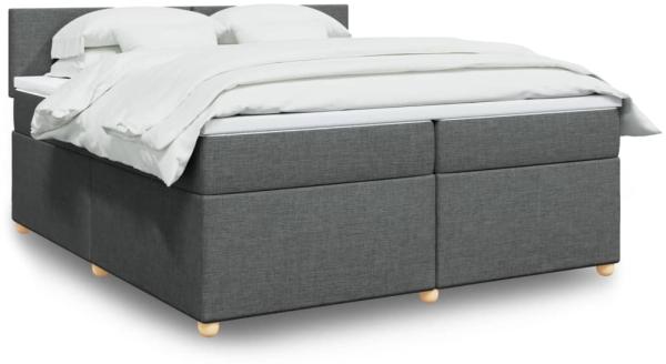 vidaXL Boxspringbett mit Matratze Dunkelgrau 200x200 cm Stoff 3289081