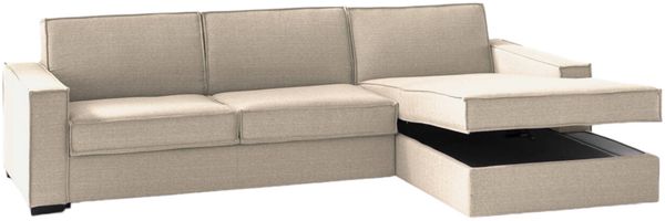 Dmora Sofa mit Halbinsel Assobasso, Ecksofa, Sofa mit Stauraum-Halbinsel rechts, schmale Armlehnen, 100 % Made in Italy, 260 x 95 x 90 cm, Beige Bild 6
