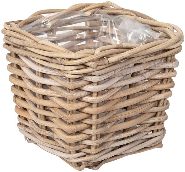 Pflanzkorb VERONA-Quadratisch ca. 20cm Rattan Blumenkasten Blumenkorb Übertopf