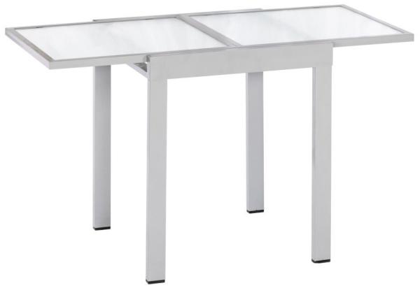 Balkonausziehtisch, 65 (130) x 65 cm, silber/matt