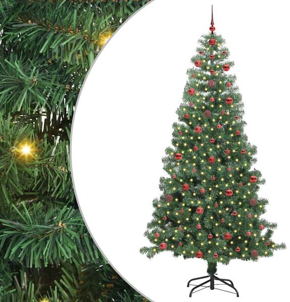 vidaXL Weihnachtsbaum mit 300 LEDs mit Ständer Grün 240 cm PVC 3396398 Bild 2