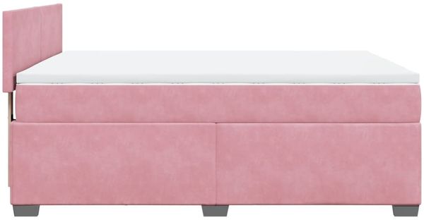 vidaXL Boxspringbett mit Matratze Rosa 140x190 cm Samt 3286305 Bild 9