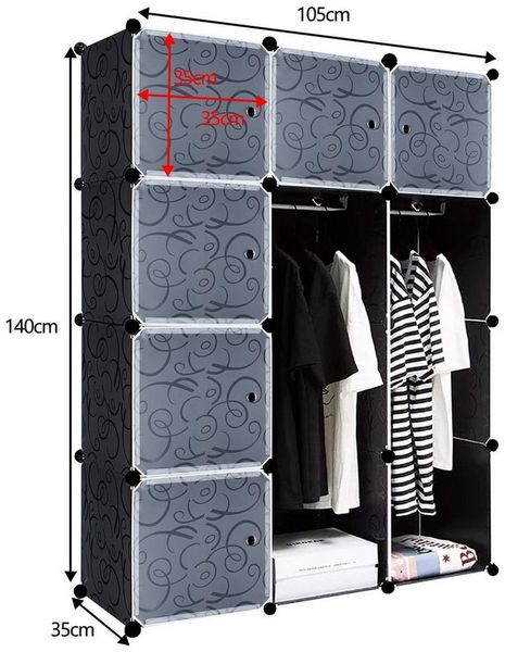 FIVMEN Kleiderschrank DIY Regalsystem Platzsparendes Steckregalsystem