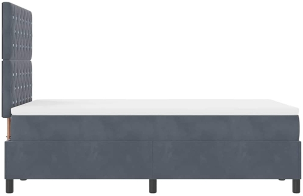 vidaXL Boxspringbett mit Matratze Dunkelgrau 120 x 200 cm Samt 3339759 Bild 7