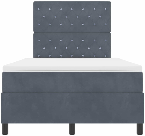 vidaXL Boxspringbett mit Matratze Dunkelgrau 120 x 200 cm Samt 3339759 Bild 6