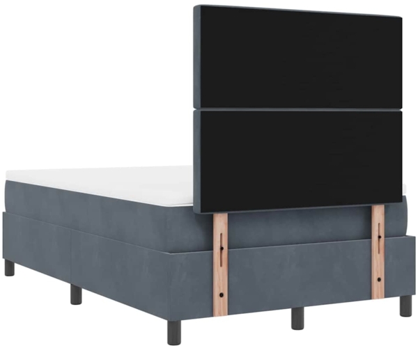 vidaXL Boxspringbett mit Matratze Dunkelgrau 120 x 200 cm Samt 3339759 Bild 8