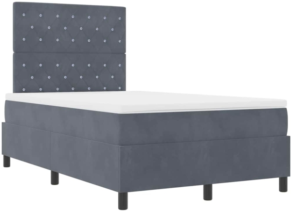 vidaXL Boxspringbett mit Matratze Dunkelgrau 120 x 200 cm Samt 3339759 Bild 4