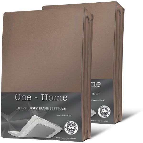 One Home Spannbettlaken Heavy, Jersey, Gummizug: rundum, (2 Stück), Double Pack, erhöhtes Flächengewicht