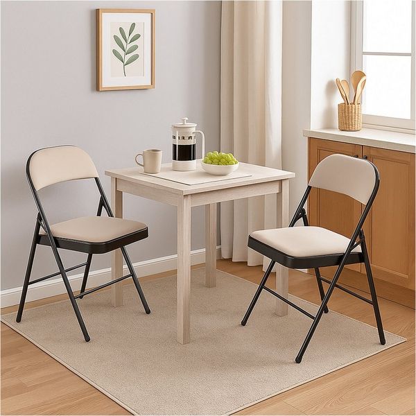 HTI-Living Klappstuhl Klappstühle 2er Set Beige (Set, 2 St), Gästestuhl Familienfeiern Firmenveranstaltungen