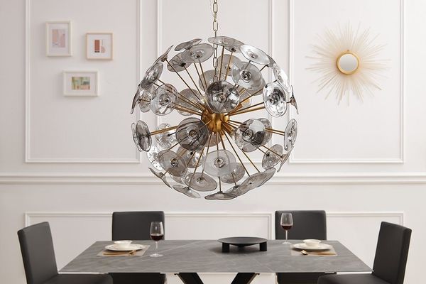 riess-ambiente Pendelleuchte INFINITY HOME 65cm transparent / gold, keine besonderen Funktionen, ohne Leuchtmittel, Wohnzimmer · Metall · Glas · Kugel · Modern · Esszimmer