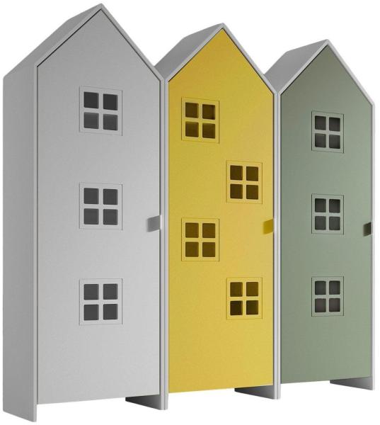 Schrank Casami Bruges 37 x 172,8 x 171,3 cm MDF Weiß Grün Gelb