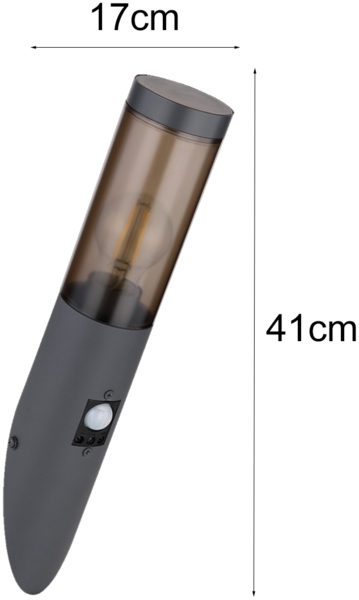 Wandleuchte, Fackel Design, anthrazit rauch, H 41 cm Bild 4