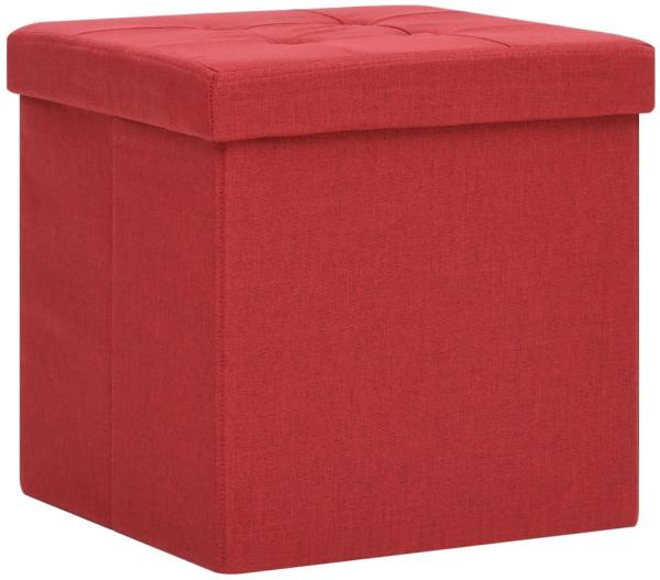vidaXL Hocker mit Stauraum Weinrot Leinenoptik 338768