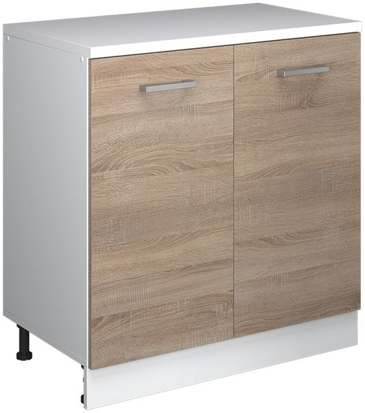Küchenschrank für Dachschrägen R-Line Sonoma 80 cm ohne Schräge mit 2 Türen Vicco