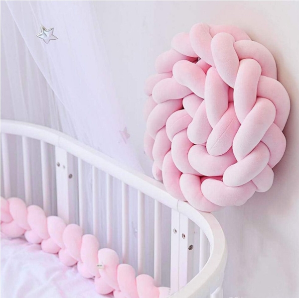 NUODWELL Nestchenschlange Twist Weave Baby Kopfschutz Bettumrandung Bild 5