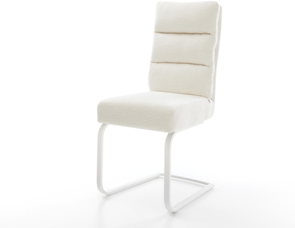 Freischwinger Pela-Flex Bouclé Soft Beige Freischwinger flach Weiß Taschenfederkern