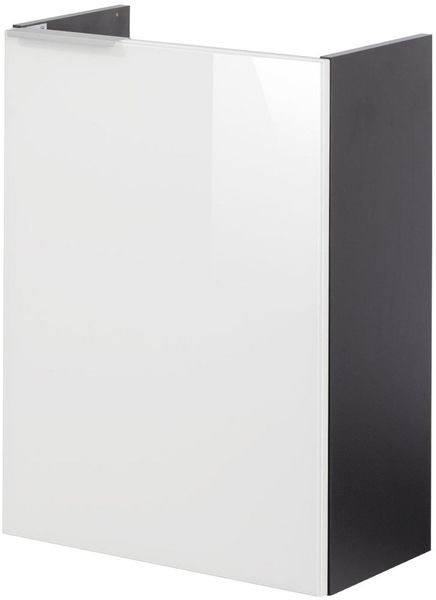 FACKELMANN SBC KARA Waschbeckenunterschrank Gäste WC 45 cm breit, Weiß/Anthrazit, Türanschlag rechts