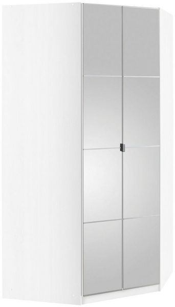 priess Eckkleiderschrank Malaga Schlafzimmerschrank Ecklösung erweiterbar in drei Farben Kleiderschrank Schrank Garderobe Stauraumwunder mit Spiegel