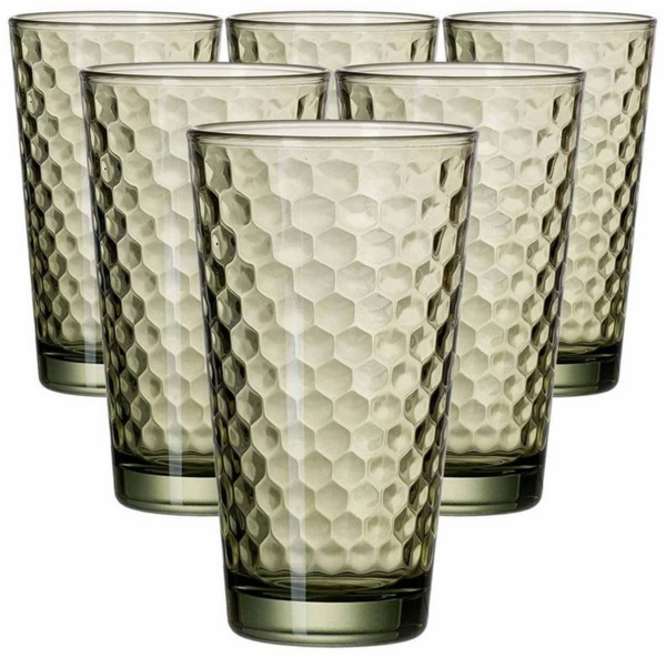 Ritzenhoff & Breker Favo Longdrinkglas 400 ml oliv 6er Set