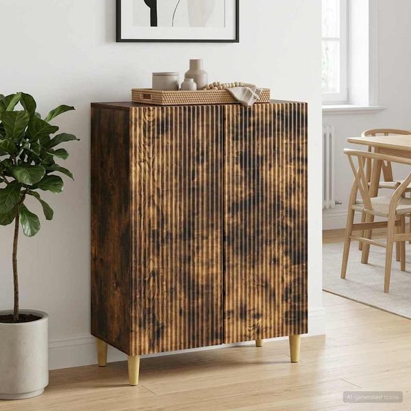 vidaXL Sideboard Geräucherte Eiche 66 x 34,5 x 90 cm Holzwerkstoff 894590