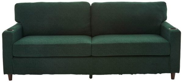 LVHOM 2-Sitzer Loungesofa, Komfort mit Smart-Features – Premium Relaxlandschaft, USB/Type C-Ladestation, Dimmbare LED-Beleuchtung, Doppelte Getränkehalter, Seitentaschen, dicker hochverdichteter Komfortschaum, Holzbeine, verbundrahmen aus Massivholz/Me...