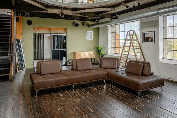 KAWOLA Sofa WIOLO Ecksofa Leder dunkelbraun 83 x 240 x 350 cm