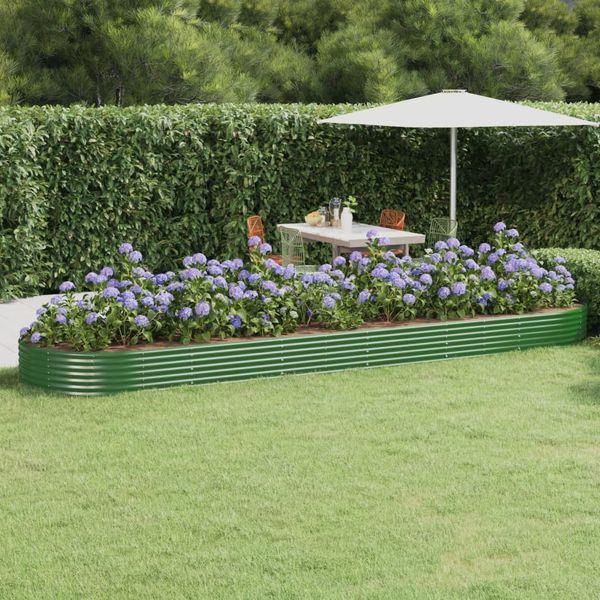 vidaXL Hochbeet Verzinkter Stahl 523x140x36 cm Grün 319043