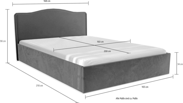 Westfalia Schlafkomfort Polsterbett Graz, wahweise mit Stauraum, verschiedene Matratzenarten wählbar Bild 3