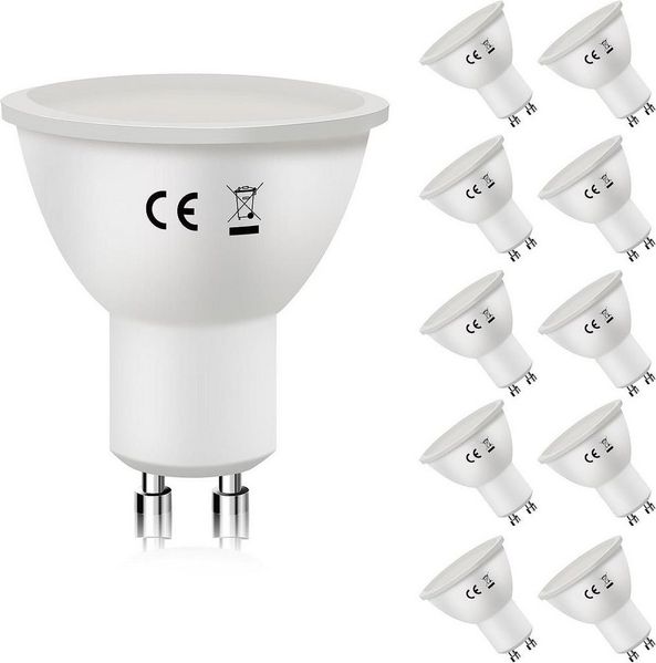 Nettlife LED-Leuchtmittel 6W Energiesparlampe Abstrahlwinkel 110° nicht dimmbar, GU10, 10 St, Warmweiß