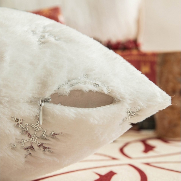 Qelus Kissenbezüge Kissenbezug Weihnachtsbaum Schneeflocke Bestickt Kissenbezüge 45x45cm, (2 Stück) Bild 3