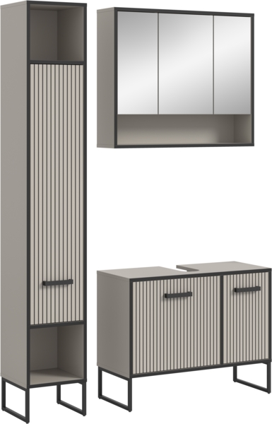 Badkombination (B/H/T: 125x192x36 cm) in Kaschmir Nachbildung